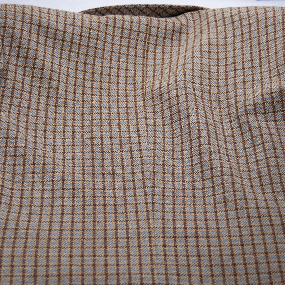 Casual Corner Womens Plaid Blazer Skirt Suit Set Size 14 Brown Blue Wool Blend - Picture 13 of 16